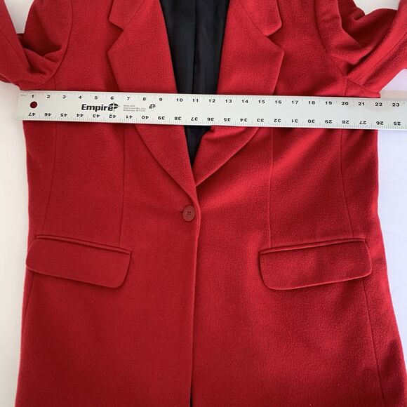 JG Hook Blazer Jacket Women 14 Red Wool Cashmere Holiday Christmas Glam VTG - Picture 8 of 11